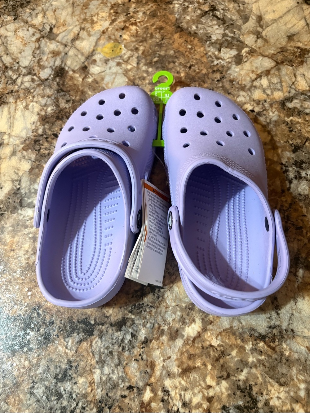CROCS Kids Lavender Classic Clogs with Heel Strap